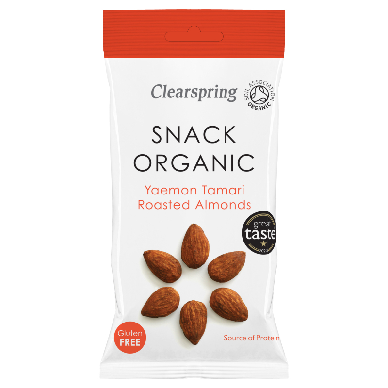 [MHD:15.02.2026] Geröstete Mandeln mit Tamari, BIO, Clearspring, 30g